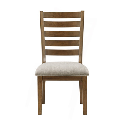 Cherry Finish Traditional Style Side Chairs Set Of 2Pc With Wooden Frame And Ladder Back Design