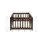 Structure de lit simple avec clôture sans porte, structure en bois d'hévéa avec barrière de sécurité-1186545573