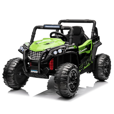 Ride On Car For Kids, 12V Toy Electric Truck Utv With Large Wide Seat And Remote Control, Led Lights, Wireless Connection, Music,Suspension