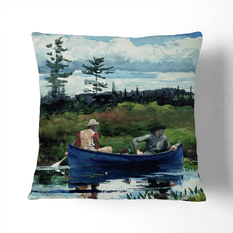 The Blue Boat Scatter Cushion, 55cm H x 55cm W x 20cm D, Black