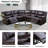 Faux Synthetic Leather 3-Piece Couch Living Room Sofa Set-943775321