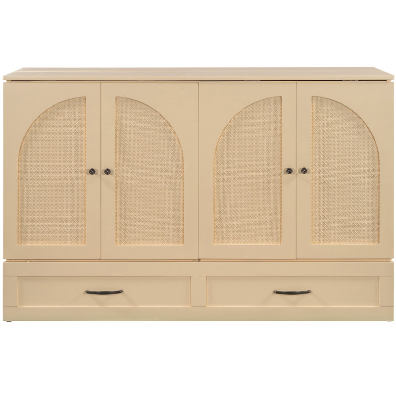 Grand lit doré, conception d'espace, lit pliable avec compartiment interne pour matelas, finition, L 80,6 po x l 63 po H 41,3 po, lattes 13 pièces, capacité de poids de 500 lb, facile à assembler