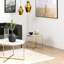 Alisma Round Side Table with Crystal Clear Marble Glass Top & Gold Legs-101595689