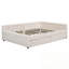 Lit plateforme double tapissier avec USB et 2 tiroirs