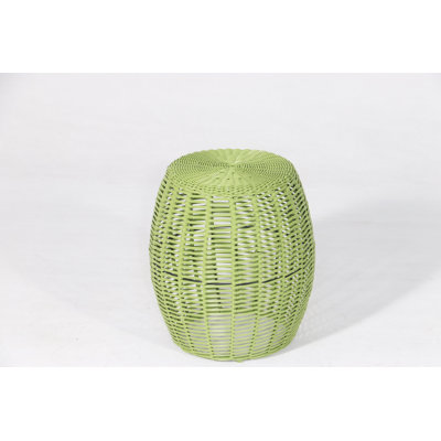 Joao Round 16'' Outdoor Side Table, Wicker Stool, Patio Ottoman, Backyard End Table, Garden Planter