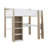 Full Size Loft Bed Complete With Shelving Units, Clothing Rods, And Work Area-1511569038
