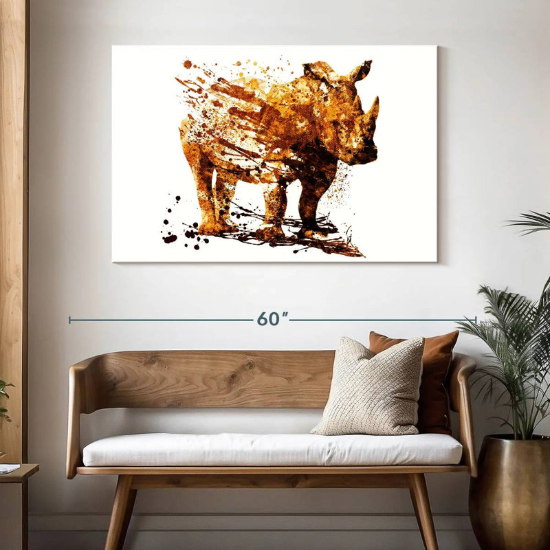 Brampt rhinocéros Brampt, H 32 po x l 48 po