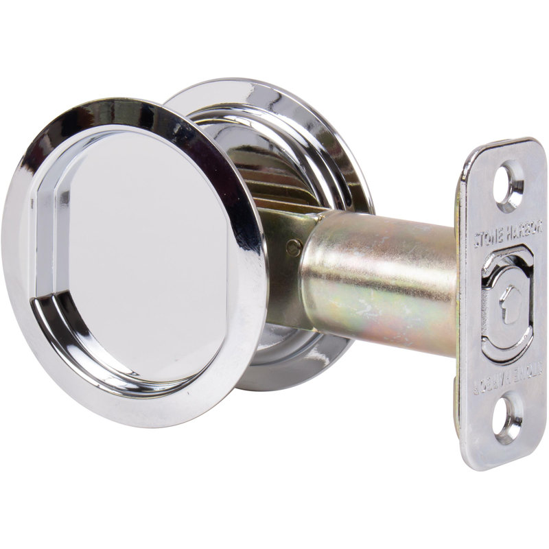 Loquet de porte à pochette ronde, Chrome poli