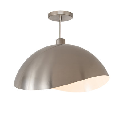 Plafonnier semi-encastré Luna Bella, nickel satiné / abat-jour Luna Bella blanc, nickel satiné