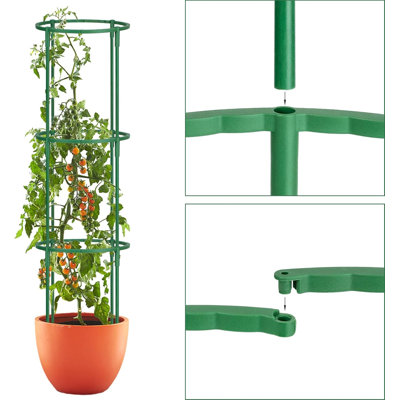 24 Pcs Plant Support Stakes, Half Round Plant Support for Indoor Plants, Stackable Garden Flower Support