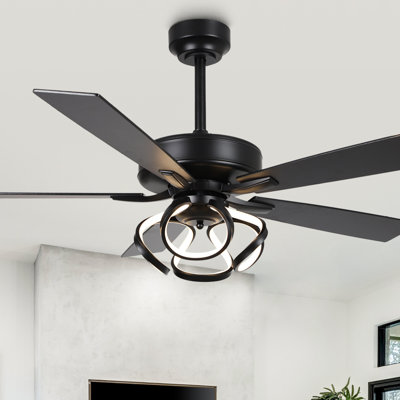 Ventilateur de plafond 5 pales 52 "avec lumières à intensité variable 3CCT et télécommande Chantalle