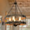 Lustre cylindrique en bois massif à 5 lumières à intensité variable 18,9 po avec accents métalliques Liahona