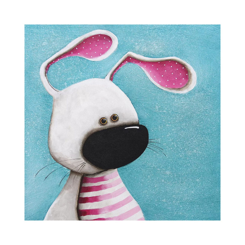 The Pink Bunny by Lucia Stewart - Wrapped Canvas Print, 30.48 cm H x 30.48 cm W