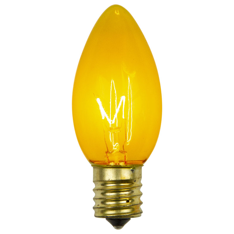 Ampoules de remplacement transparentes pour Noël C9, Jaune, H 2 po x l 5 po x P 5 po