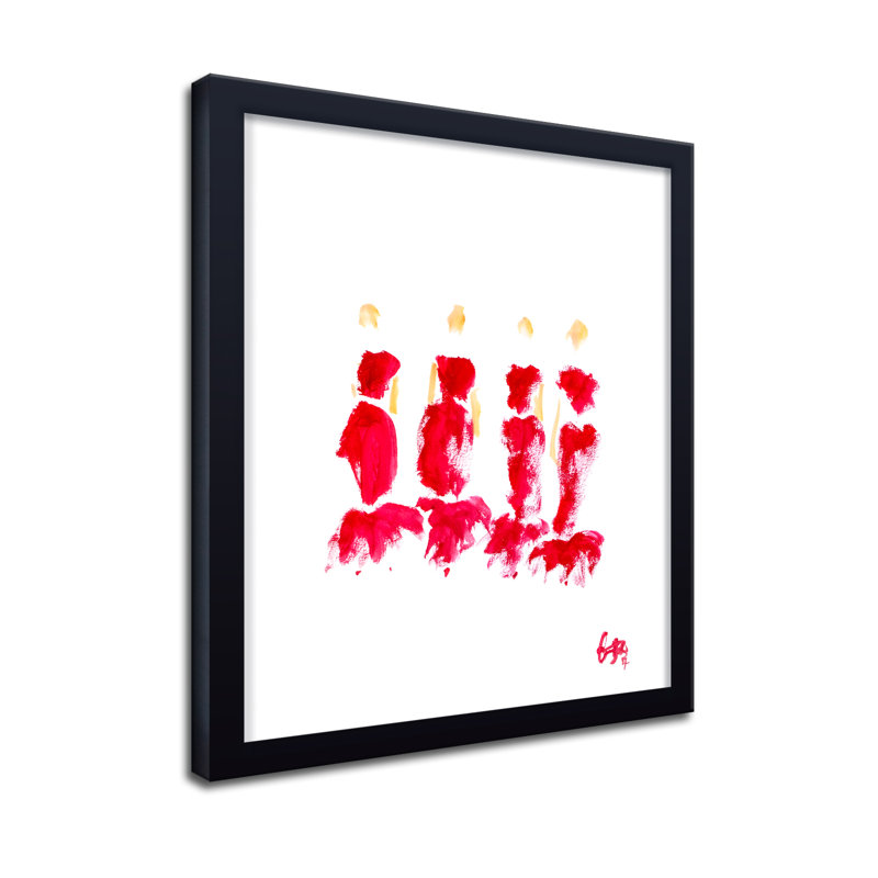 'Red Tulle' Framed Print Wall Art, 16" H x 12" W x 1.125" D, Framed Print, Black