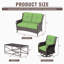 Ensemble de mobilier d'extérieur en osier 4 pièces avec coussin vert en osier 4 pièces-1343548455