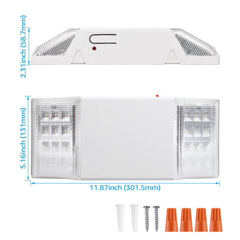 LED Exit Light, Commercial Emergency Sign with Battery Backup