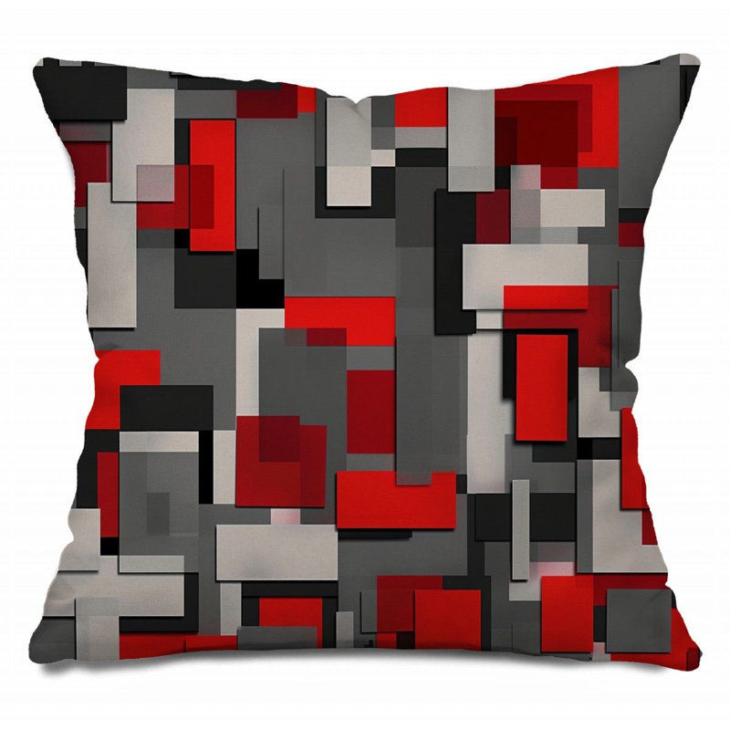 Coussin décoratif réversible en mélange de coton, H 18 po x l 18 po