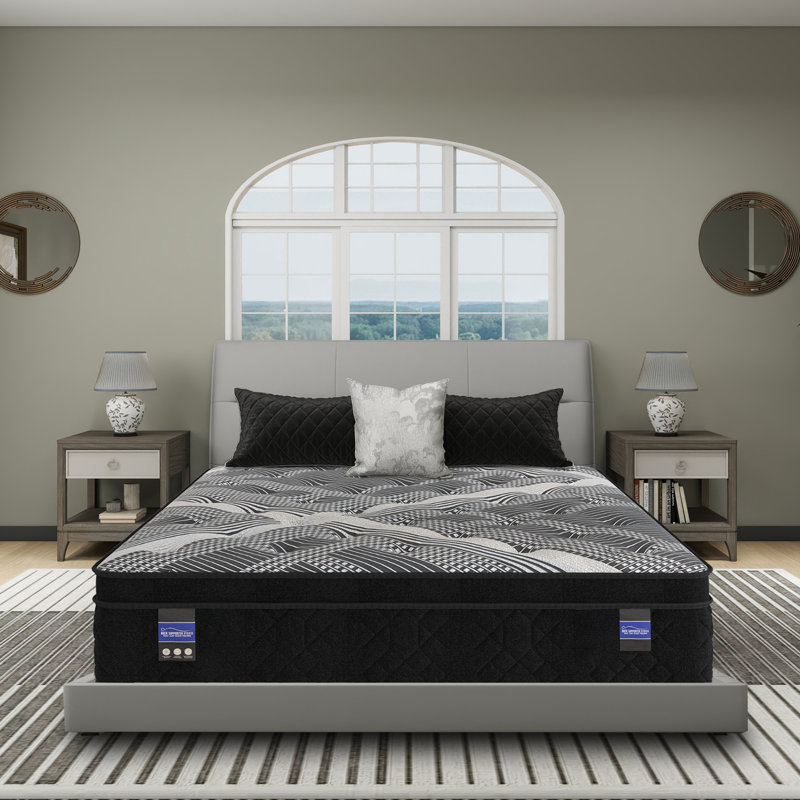 Ibapah 13.5" Plush Eurotop Hybrid Mattress with Cooling Gel Foam and Individually Encased Coils,Made in USA, Twin XL