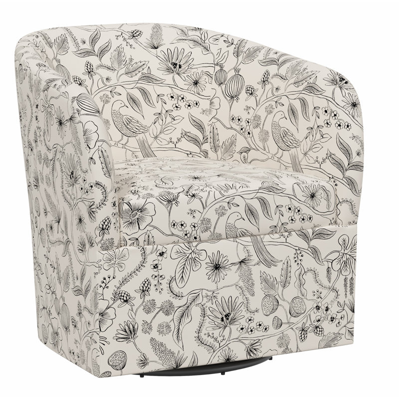 Chaise pivotante Pembroke, Rpc Aviary Black & Cream Linen