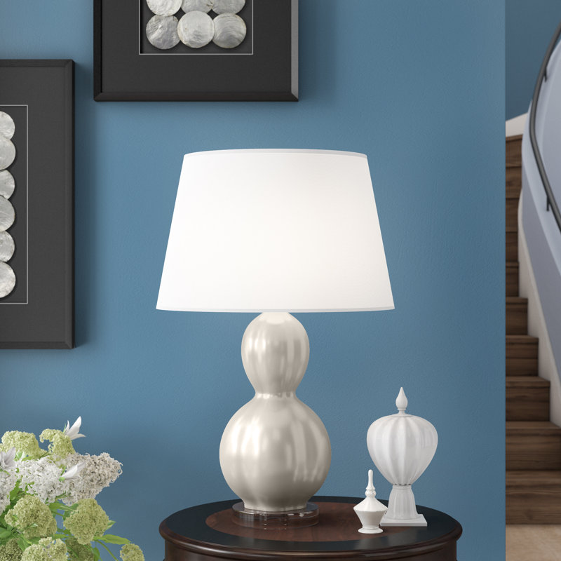 Randolph Table Lamp, Bruton White , Lucite