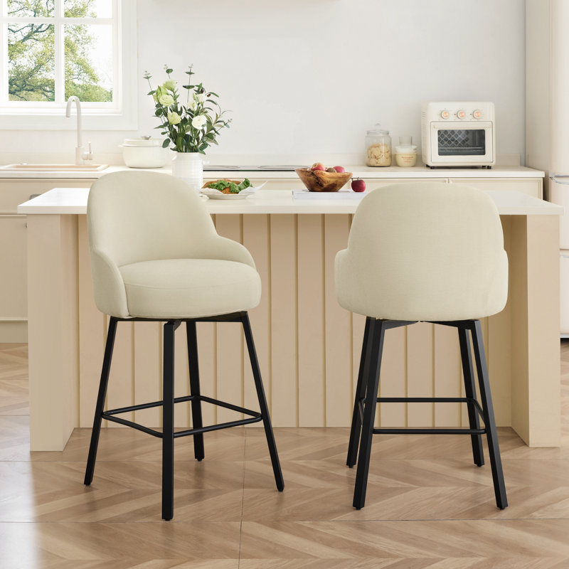 Tabouret de comptoir pivotant moderne, Beige
