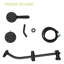 Système de douche multi fonctions avec pomme de douche à effet pluie 4,7 po, douche à main à 7 fonctions, barre coulissante réglable, noir mat-126618571