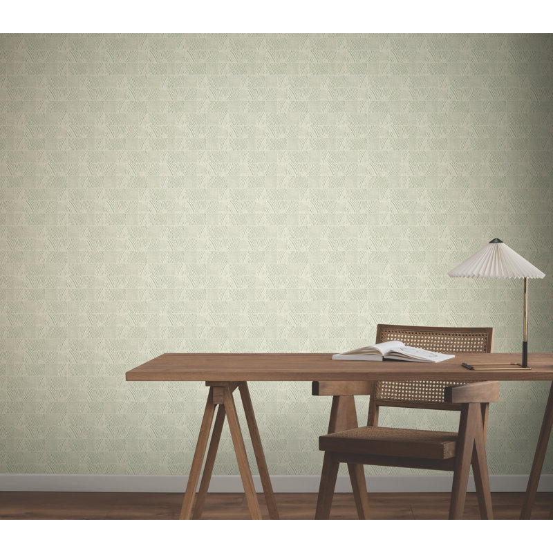 Papier peint pierre et bois, Vert