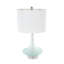 Lampe de table ronde en verre texturé Cole and Gray avec abat-jour tambour blanc et base argentée