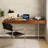 Brown+Black+Silver Rectangular Solid Wood+Glass+Stainless Steel desks-107401079