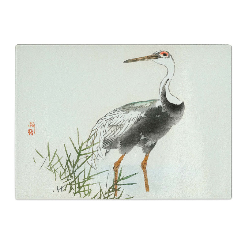 Tempered Glass a Crane Chopping Board, 28.5 cm W x 20 cm L