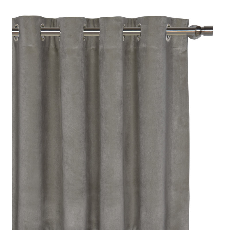 Nellis Plush Velvet Room Darkening Curtain, 48" W x 120" L, Dark Brown