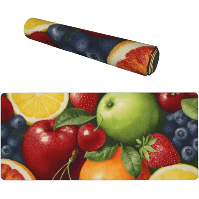 Tapis de souris aux fraises Fruits, tapis de bureau étendu, décor de bureau festif, 11,8 x 27,56 pouces