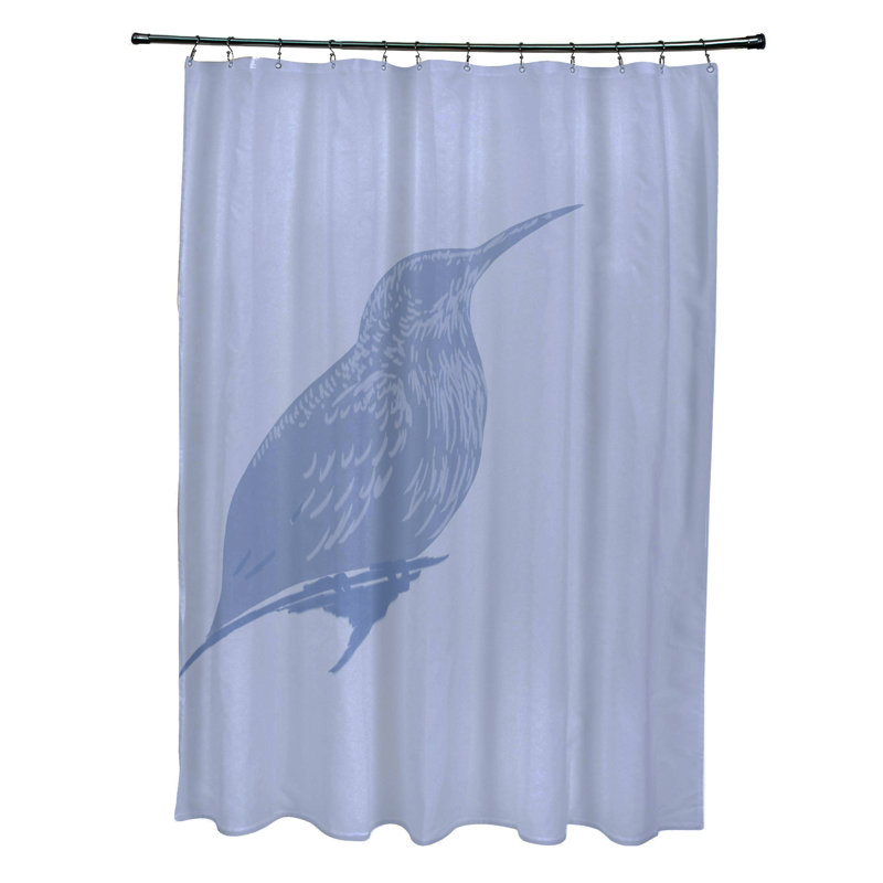 Rideau de douche simple à motif floral Falkirk, Bleu