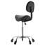 Tabouret de selle avec support pour le dos, capacité de poids de 500 lb, hauteur réglable, roulettes silencieuses, siège en cuir PU ergonomique, chaise roulante pivotante à 360 ° pour tabouret de salon, spa, bar, médical, noir