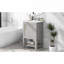 Meuble-lavabo de 20 po avec lavabo, armoire de salle de bain avec porte à fermeture douce, support de rangement et tablette ouverte, gris