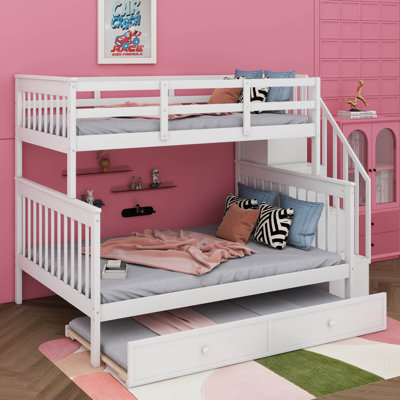 Stylish Twin - Over - Full Bunk Bed With Pull - Out Twin Trundle