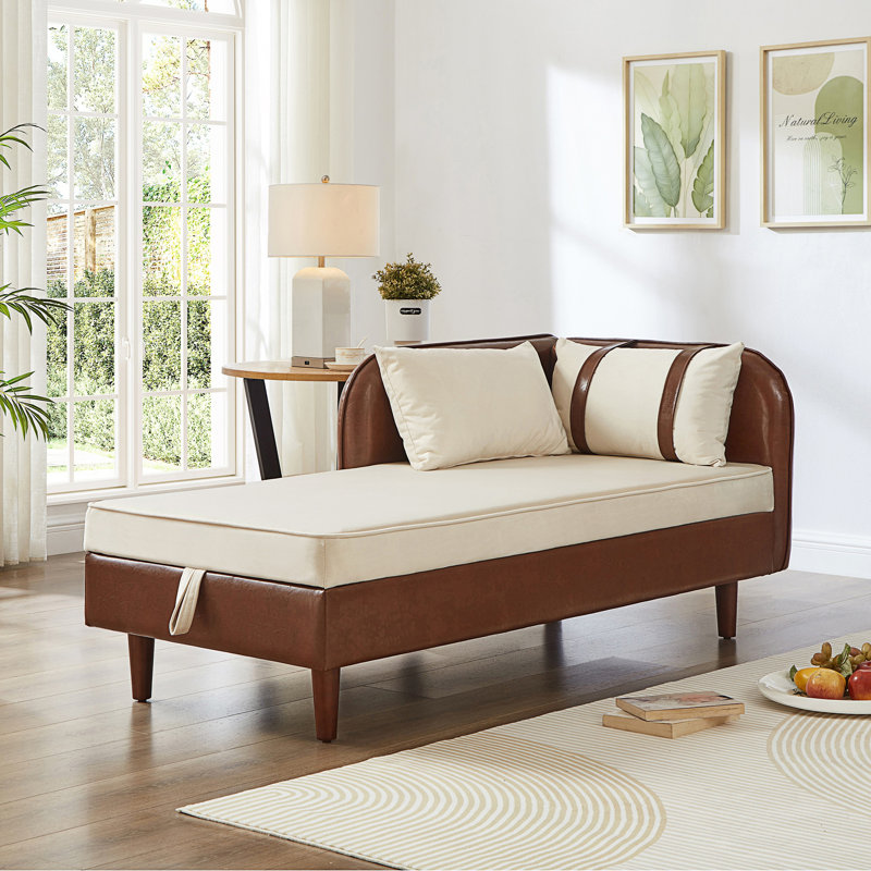 Canapé avec rangement, Brun / Beige
