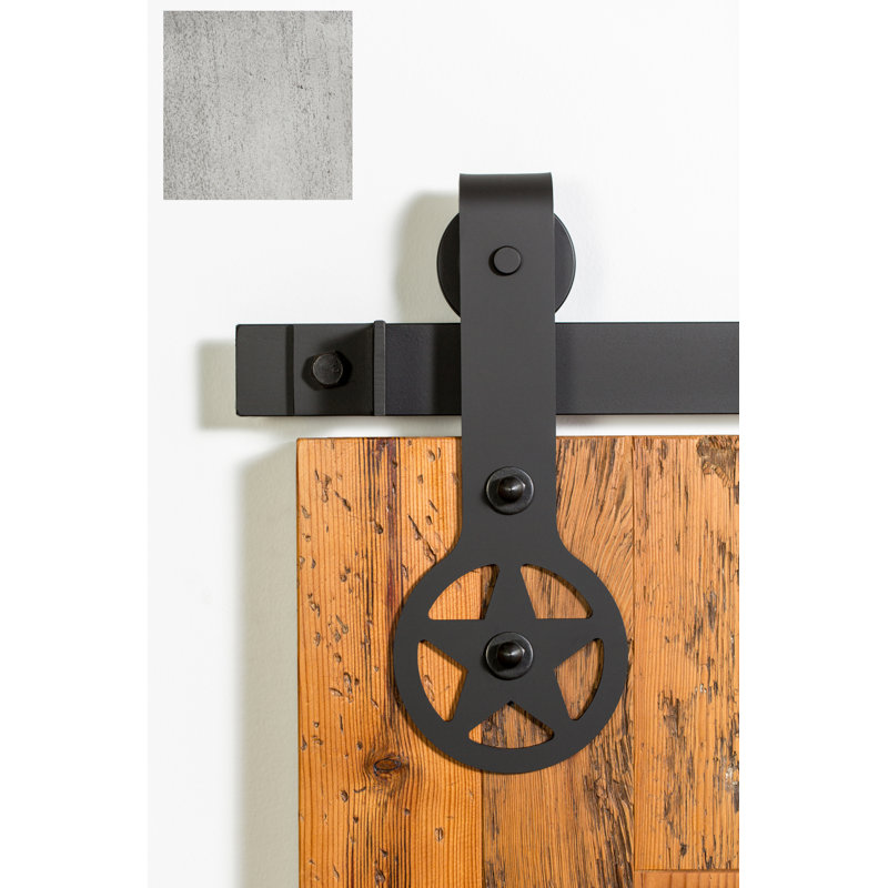 Ensemble de quincaillerie de porte de grange simple standard de qualité supérieure Ranger, 72 po, Meulé inoxydable