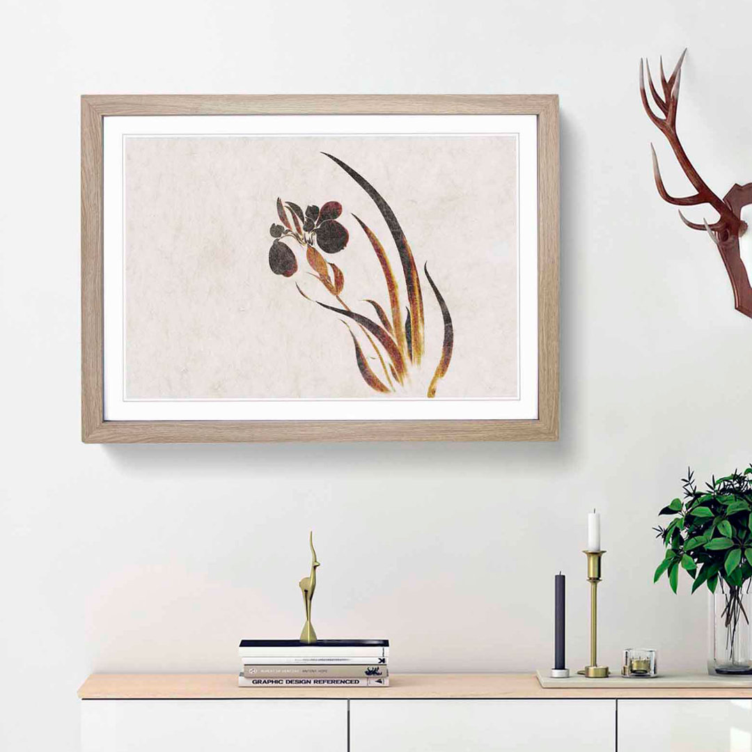 Iris Flower by Shibata Zeshin - Framed Print