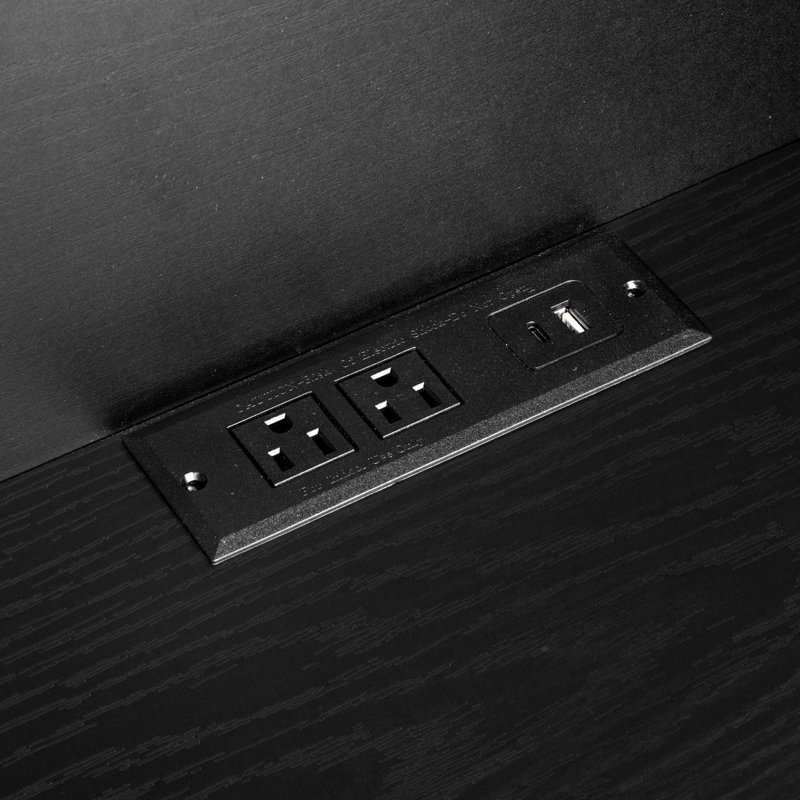 Grand garde-manger arqué avec DEL et station de charge, Black