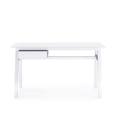 Birl Glass Stainless Steel Writing Desk