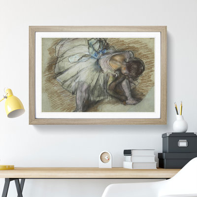 Ballet Ballerina Dancer Tying Her Slipper Vol.3 by Edgar Degas - Picture Frame Painting