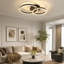 Modern Black Acrylic Dimmable LED Flush Mount Ceiling Light Remote Controlled Ceiling Lamp For Bedroom Living Room-144259709-144297513