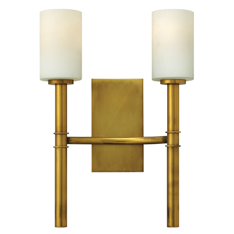 2-Light Armed Sconce, Vintage Brass