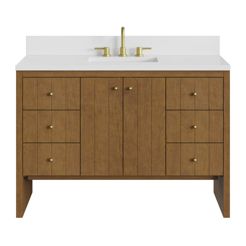 Hudson 48'' W Single Vanity, 8" Widespread, Siberian, Honey Oak