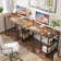 Nedyo 95.2" L Shaped Desks with Shelves, Reversible Corner Computer Desk or 2 Person Long Table