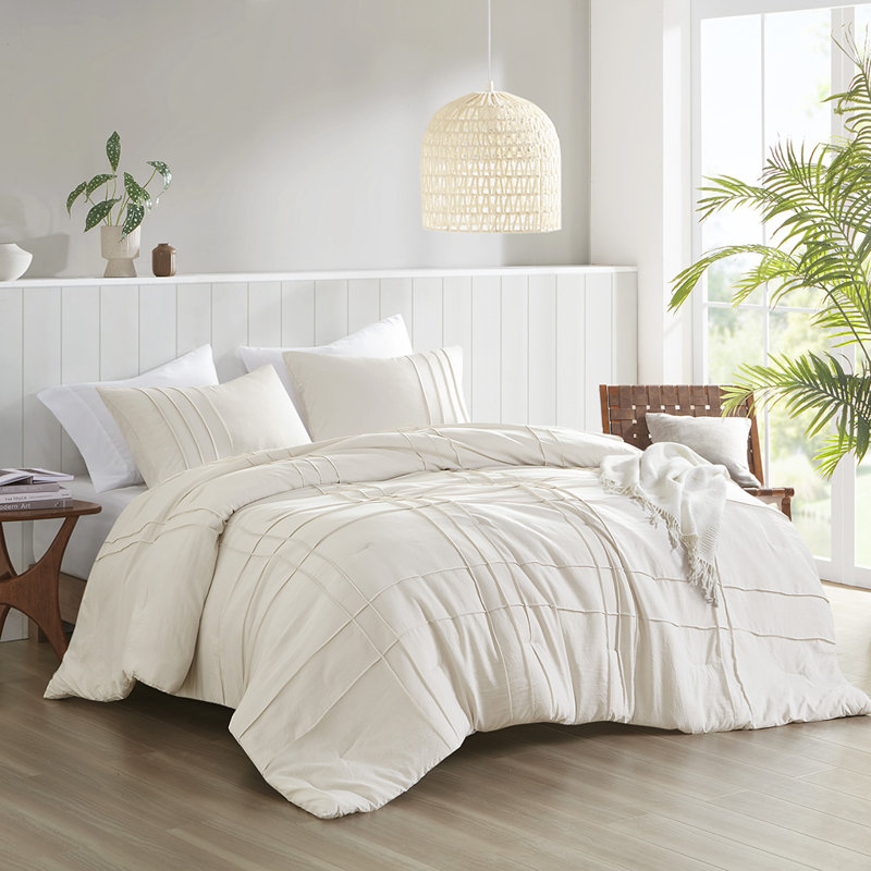Ensemble d'édredon Harris, Neutre, Édredon double + 2 taies décoratives standards
