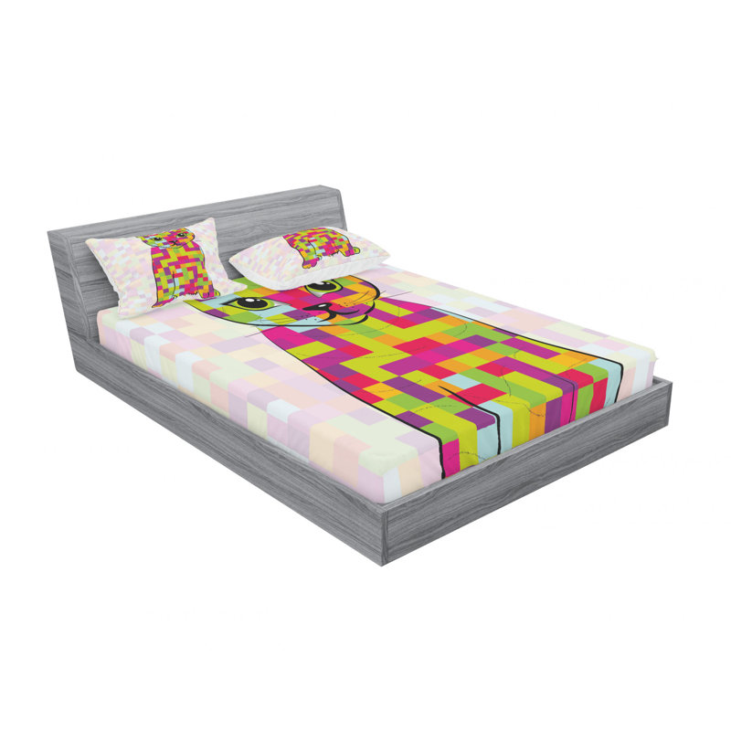 Ensemble de draps Kitty, Ensemble de draps pour lit double avec un drap-hou