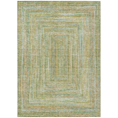 Machine Washable Indoor/Outdoor Xhevrie Aloe Rug